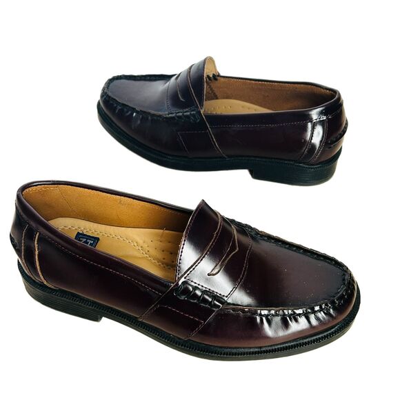 Nunn Bush Lincoln Moc Toe Penny Loafers 9.5 W Shoes Burgundy Leather Excellent! main image 5